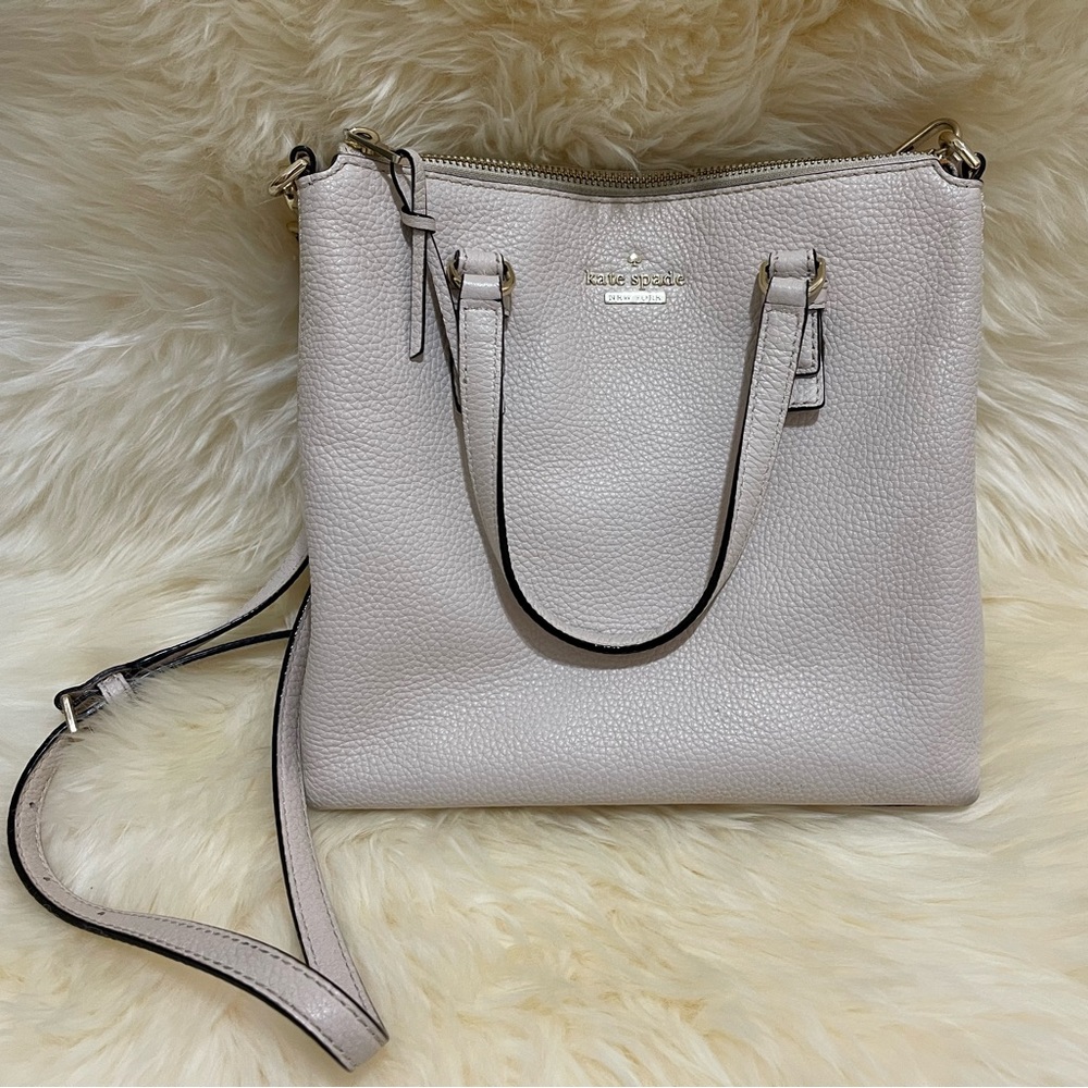 Kate Spade Leather Small Crossbody Bag Handbag Cream/White